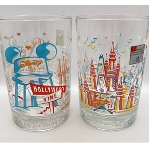 VTG Disney 1996 McDonalds Collector Glasses (2) Different - Remember the Magic